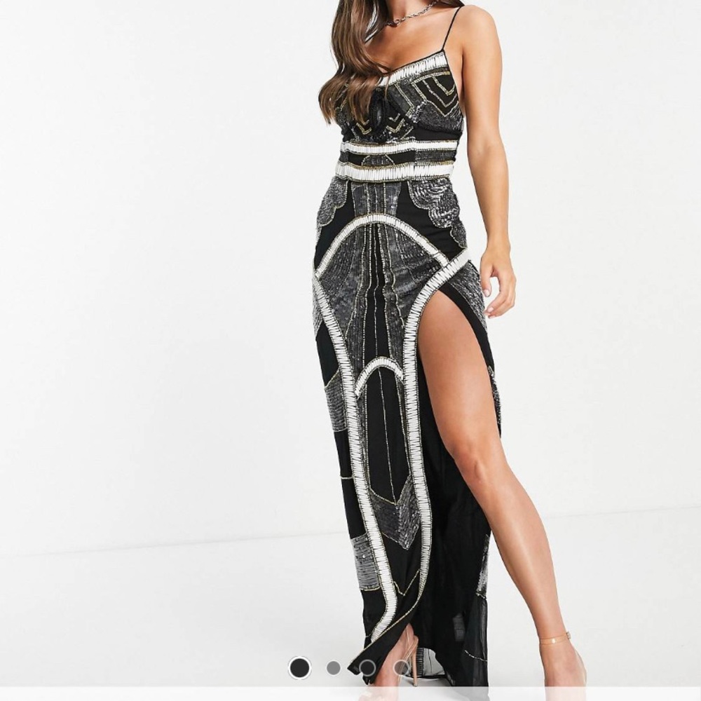 ASOS DESIGN Tall balearic embellished maxi beaded sequin dress